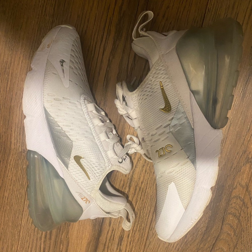 Nike Air Max 270 White with Gold Accents
